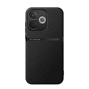 For OPPO  A5 Pro 5G Litchi Leather Magnetic Full Coverage Shockproof Phone Case(Black)