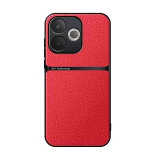For OPPO  A5 Pro 5G Litchi Leather Magnetic Full Coverage Shockproof Phone Case(Red)