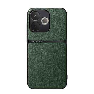 For OPPO  A5 Pro 5G Litchi Leather Magnetic Full Coverage Shockproof Phone Case(Green)