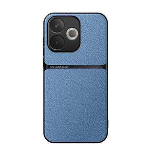 For OPPO  A5 Pro 5G Litchi Leather Magnetic Full Coverage Shockproof Phone Case(Blue)
