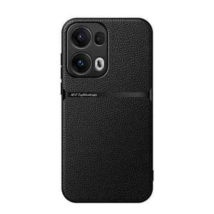 For OPPO Reno13 Pro 5G Global Litchi Leather Magnetic Full Coverage Shockproof Phone Case(Black)