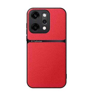 For OPPO  Reno14 Pro Global Litchi Leather Magnetic Full Coverage Shockproof Phone Case(Red)
