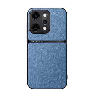 For OPPO  Reno14 Pro Global Litchi Leather Magnetic Full Coverage Shockproof Phone Case(Blue)