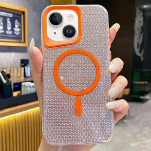 For iPhone 15 Plus Blade Glitter MagSafe Phone Case(Orange)