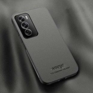 For OPPO Reno12 Pro 5G Global HUIYI Leather Magnetic Phone Case(Grey)