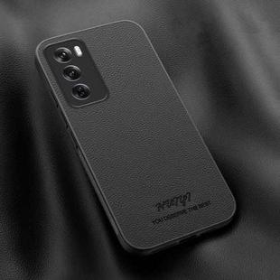 For OPPO Reno12 5G Global HUIYI Leather Magnetic Phone Case(Black)
