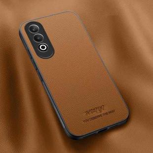 For OPPO K12 HUIYI Leather Magnetic Phone Case(Brown)