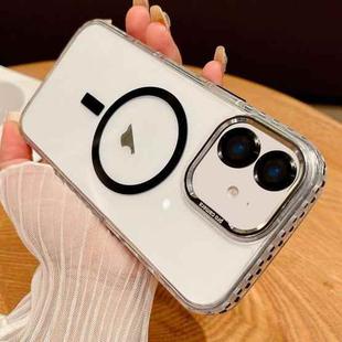 For iPhone 11 Transparent MagSafe Phone Case with Lens Film(Black)