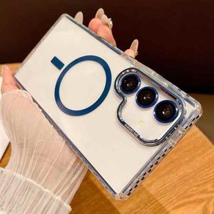 For Samsung Galaxy S24 5G Transparent MagSafe Phone Case with Lens Film(Blue)