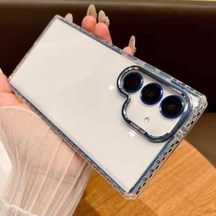 For Samsung Galaxy S24 5G Transparent Phone Case with Lens Film(Blue)