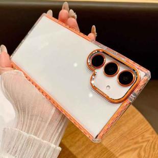 For Samsung Galaxy S24+ 5G Transparent Phone Case with Lens Film(Orange)