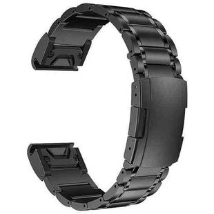 For Garmin 22mm Five-beads Titanium Alloy Push Buckle Metal Quick Release Watch Band(Black)