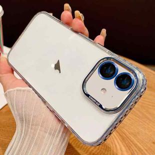For iPhone 11 Transparent Phone Case with Lens Film(Blue)