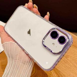 For iPhone 11 Transparent Phone Case with Lens Film(Purple)