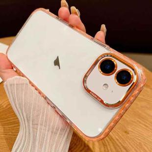 For iPhone 12 Transparent Phone Case with Lens Film(Orange)