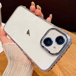 For iPhone 13 Transparent Phone Case with Lens Film(Blue)