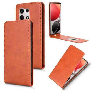 For itel S25 Ultra Magnetic Vertical Flip Leather Phone Case(Brown)