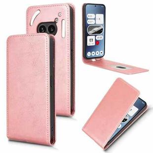 For Nothing Phone 2a Magnetic Vertical Flip Leather Phone Case(Rose Gold)