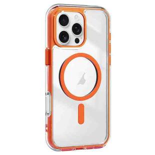 For iPhone 16 Pro Max Acrylic Hybrid TPU Airbag Shockproof MagSafe Phone Case(Orange)