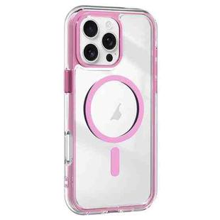 For iPhone 16 Pro Acrylic Hybrid TPU Airbag Shockproof MagSafe Phone Case(Pink)