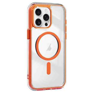 For iPhone 15 Pro Acrylic Hybrid TPU Airbag Shockproof MagSafe Phone Case(Orange)