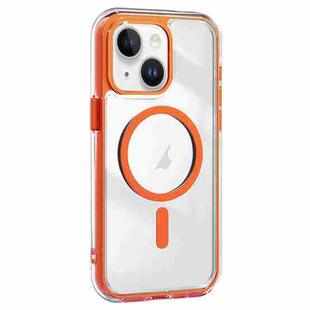 For iPhone 15 Plus Acrylic Hybrid TPU Airbag Shockproof MagSafe Phone Case(Orange)