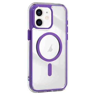 For iPhone 12 Acrylic Hybrid TPU Airbag Shockproof MagSafe Phone Case(Purple)