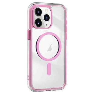 For iPhone 11 Pro Max Acrylic Hybrid TPU Airbag Shockproof MagSafe Phone Case(Pink)