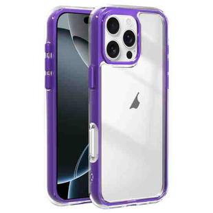 For iPhone 16 Pro Max Acrylic Hybrid TPU 3-in-1 Airbag Shockproof Phone Case(Purple)