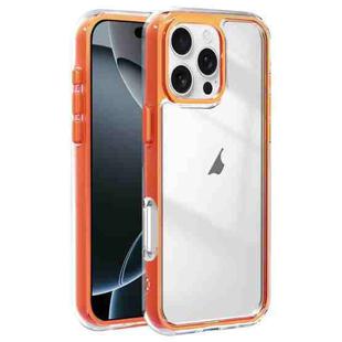 For iPhone 16 Pro Acrylic Hybrid TPU 3-in-1 Airbag Shockproof Phone Case(Orange)