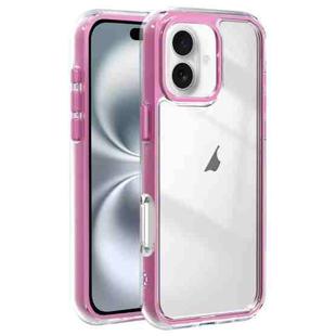 For iPhone 16 Plus Acrylic Hybrid TPU 3-in-1 Airbag Shockproof Phone Case(Pink)