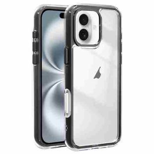 For iPhone 16 Plus Acrylic Hybrid TPU 3-in-1 Airbag Shockproof Phone Case(Black)