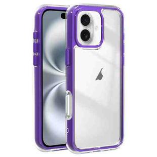 For iPhone 16 Plus Acrylic Hybrid TPU 3-in-1 Airbag Shockproof Phone Case(Purple)