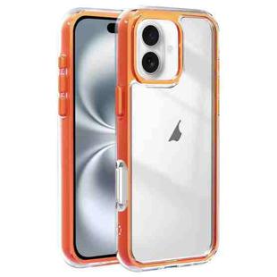 For iPhone 16 Acrylic Hybrid TPU 3-in-1 Airbag Shockproof Phone Case(Orange)