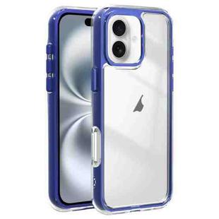 For iPhone 16 Acrylic Hybrid TPU 3-in-1 Airbag Shockproof Phone Case(Dark Blue)