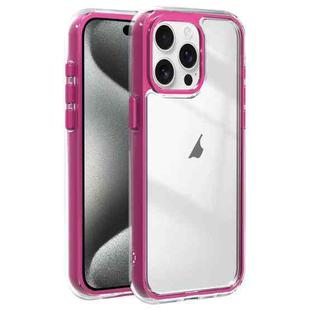 For iPhone 15 Pro Max Acrylic Hybrid TPU 3-in-1 Airbag Shockproof Phone Case(Rose Red)