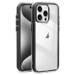 For iPhone 15 Pro Acrylic Hybrid TPU 3-in-1 Airbag Shockproof Phone Case(Black)