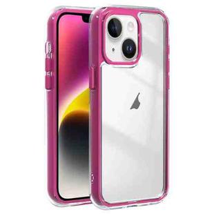 For iPhone 14 Plus Acrylic Hybrid TPU 3-in-1 Airbag Shockproof Phone Case(Rose Red)