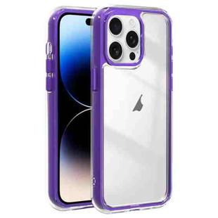 For iPhone 14 Pro Acrylic Hybrid TPU 3-in-1 Airbag Shockproof Phone Case(Purple)