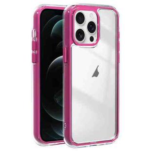 For iPhone 12 Pro Max Acrylic Hybrid TPU 3-in-1 Airbag Shockproof Phone Case(Rose Red)