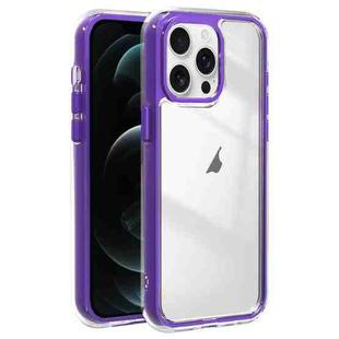 For iPhone 12 Pro Max Acrylic Hybrid TPU 3-in-1 Airbag Shockproof Phone Case(Purple)