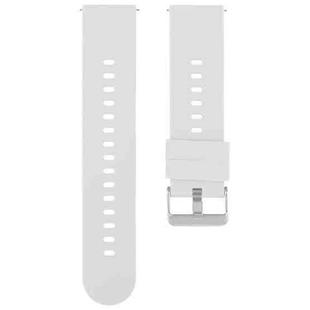 19mm Solid Color Steel Buckle Silicone Watch Band(Starlight)