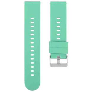 20mm Solid Color Steel Buckle Silicone Watch Band(Grass Green)
