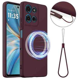 For Motorola Moto G15 / G15 Power Shockproof Silicone Magsafe Phone Case(Plum Color)