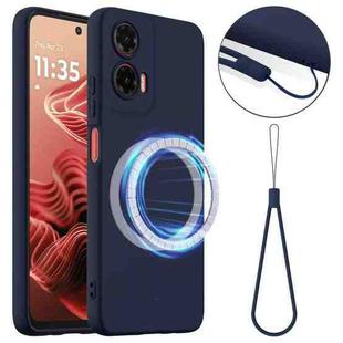 For Motorola Moto G35 5G Shockproof Silicone Magsafe Phone Case(Navy Blue)