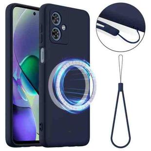 For Motorola Moto G54 / G54 Power Shockproof Silicone Magsafe Phone Case(Navy Blue)