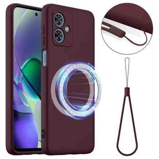 For Motorola Moto G54 / G54 Power Shockproof Silicone Magsafe Phone Case(Plum Color)