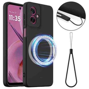 For Motorola Moto G55 5G Shockproof Silicone Magsafe Phone Case(Black)