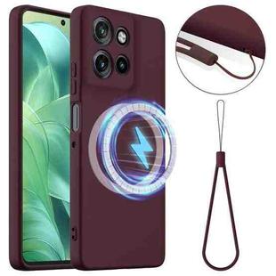 For Motorola Moto G Power 2025 Shockproof Silicone Magsafe Phone Case(Plum Color)