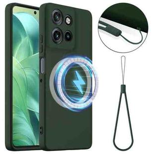 For Motorola Moto G Power 2025 Shockproof Silicone Magsafe Phone Case(Dark Green)